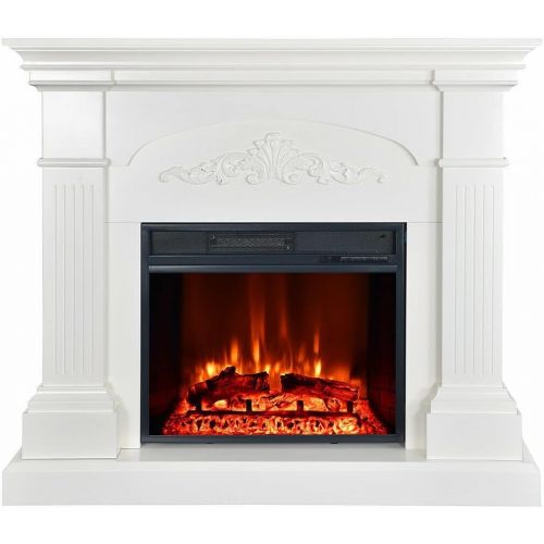  GXP Large Mantel Electric Fireplace 1500W Heater Stand w/Remote White