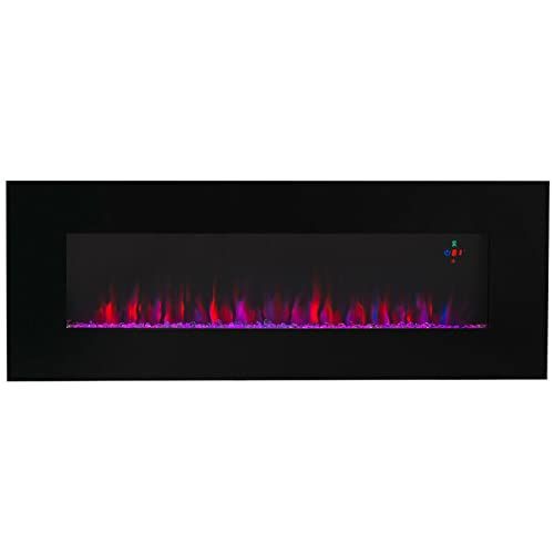  GXP Contemporary Electric Fireplace Black 50 Wall/Recess Mount Heater Multi Flame