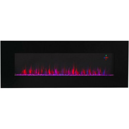  GXP Contemporary Electric Fireplace Black 50 Wall/Recess Mount Heater Multi Flame