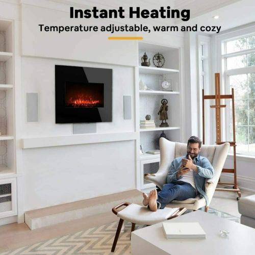  GXP 26 Electric Fireplace Wall Mounted Heater Multi-Color Flame 1500W Remote Control