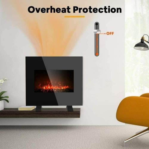  GXP 26 Electric Fireplace Wall Mounted Heater Multi-Color Flame 1500W Remote Control