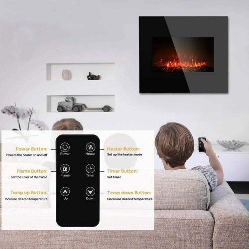  GXP 26 Electric Fireplace Wall Mounted Heater Multi-Color Flame 1500W Remote Control