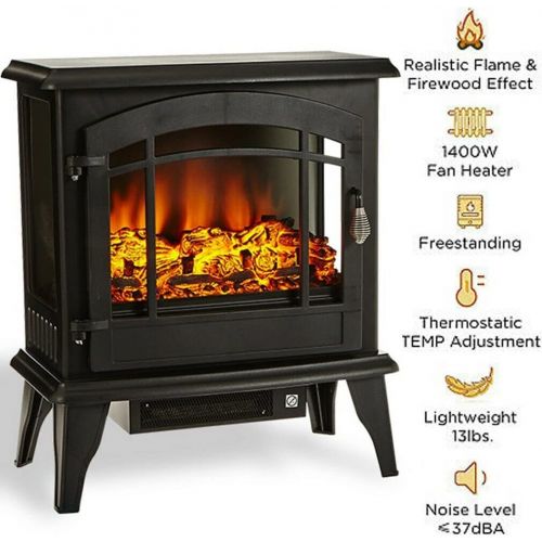  GXP 23 1400W Electric Fireplace Stove Heater Realistic Flame with Remote Protable