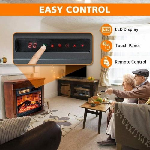  GXP 27”Electric Fireplace Wooden Mantel Flame Effect Infrared Space Heater 1500W