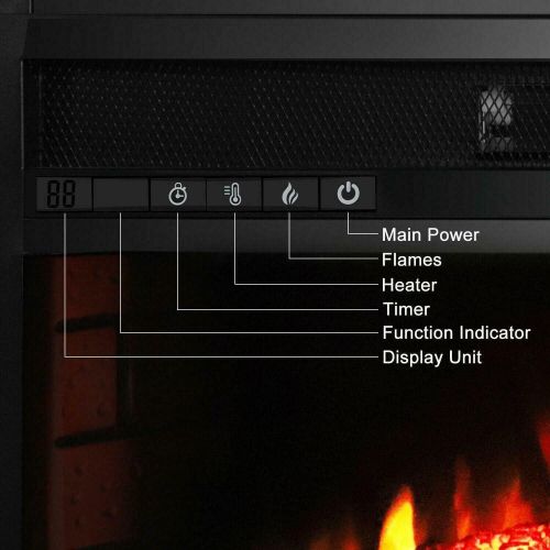  GXP Embedded 27 Electric Fireplace Insert Heater Log Flame w/Remote Control