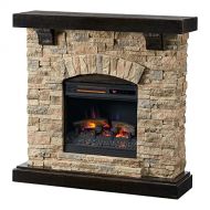 GXP 40 in. Freestanding Faux Stone Infrared Electric Fireplace in Tan
