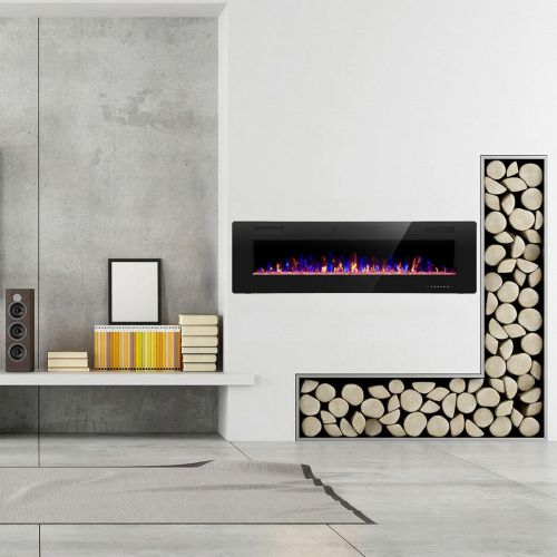  GXP 60 Electric Fireplace,Recessed&Wall Mounted,Ultra Thin$Low Noise,Remote Control