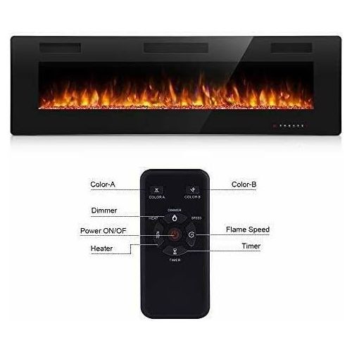  GXP 50 Inch Electric Fireplace in-Wall Recessed and Wall Mounted