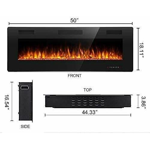  GXP 50 Inch Electric Fireplace in-Wall Recessed and Wall Mounted