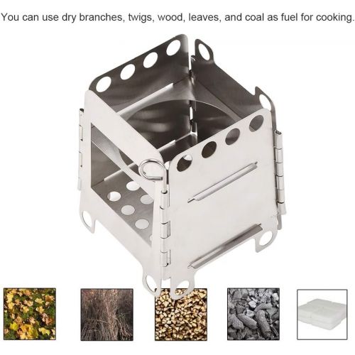  GXP Portable Stainless Steel Folding Stove Wood Burning Stove for Outdoor Picnic BBQ Camping Hiking