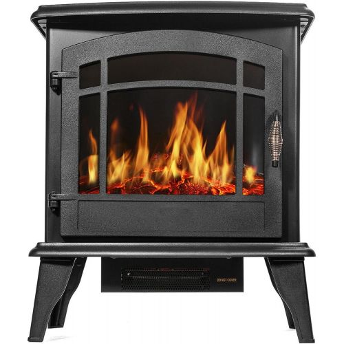  GXP 1500W Electric Fireplace Freestanding Heater Wood Fire Flame Adjustable Stove