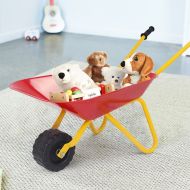 Gymax Kids Metal Wheelbarrow Childrens Size Ourdoor Garden Backyard Play Toy Red