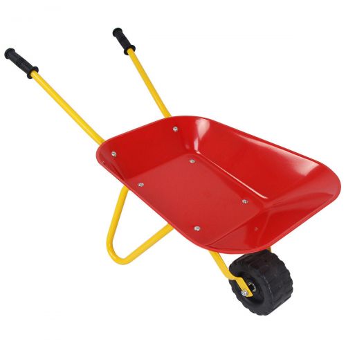  Gymax Kids Metal Wheelbarrow Childrens Size Ourdoor Garden Backyard Play Toy Red