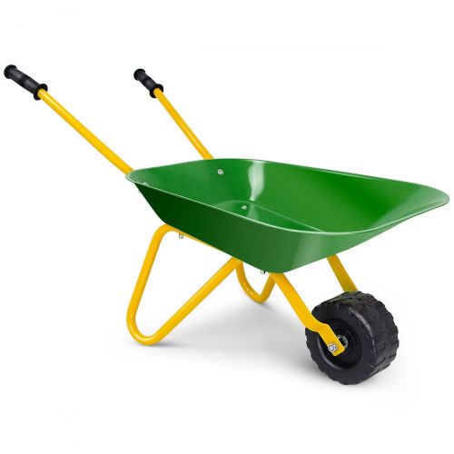  Gymax Kids Metal Wheelbarrow Childrens Size Ourdoor Garden Backyard Play Toy Green