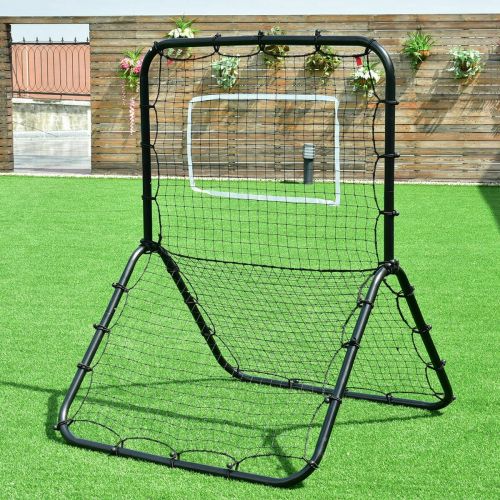  Gymax Baseball Softball Rebounder Throw Pitch Back Net Training