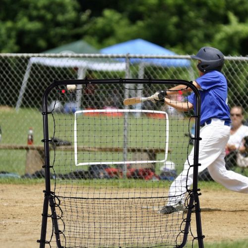  Gymax Baseball Softball Rebounder Throw Pitch Back Net Training