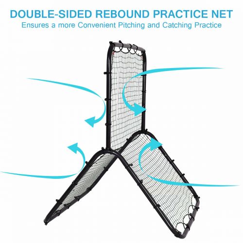  Gymax Baseball Softball Rebounder Throw Pitch Back Net Training