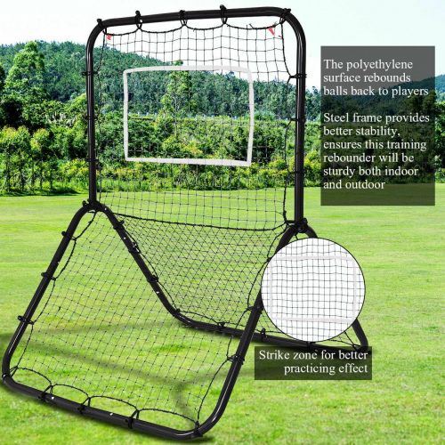  Gymax Baseball Softball Rebounder Throw Pitch Back Net Training