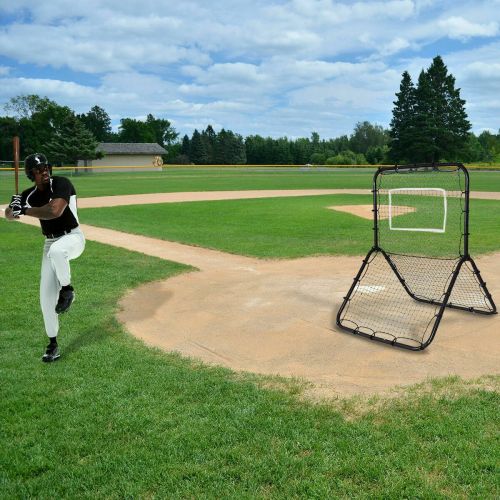  Gymax Baseball Softball Rebounder Throw Pitch Back Net Training