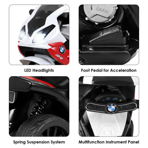  Gymax Kids Ride On Motorcycle BMW Licensed 6V Electric 3 Wheels Bicycle w Music&Light