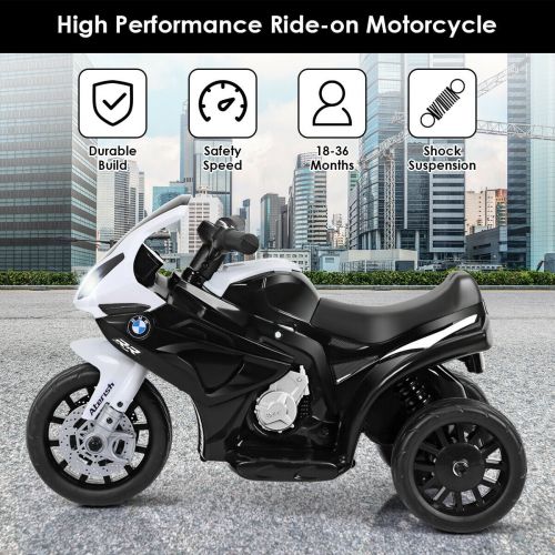  Gymax Kids Ride On Motorcycle BMW Licensed 6V Electric 3 Wheels Bicycle w Music&Light