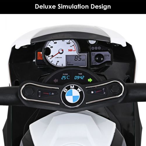  Gymax Kids Ride On Motorcycle BMW Licensed 6V Electric 3 Wheels Bicycle w Music&Light