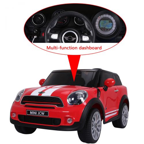  Gymax Red Electric MINI PACEMAN Kids Ride On Car Licensed RC Remote Control MP3