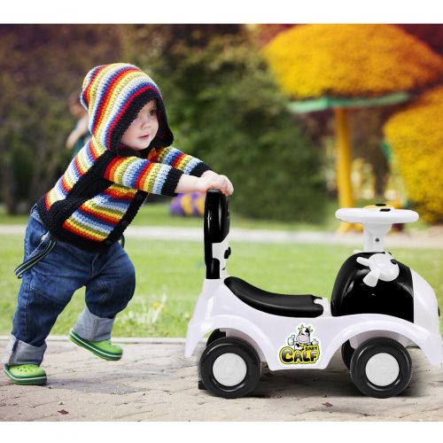  Gymax 3-in-1 Sliding Car Pushing Cart Walker Toddlers Ride On Toy Baby Calf w Sound