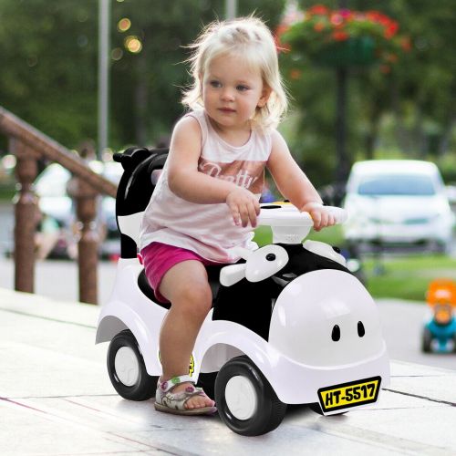  Gymax 3-in-1 Sliding Car Pushing Cart Walker Toddlers Ride On Toy Baby Calf w Sound