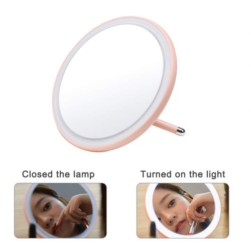  Gyswshh Makeup Mirror,Folding,Adjustable LED Portable Desk Reading Lamp Night Light Red