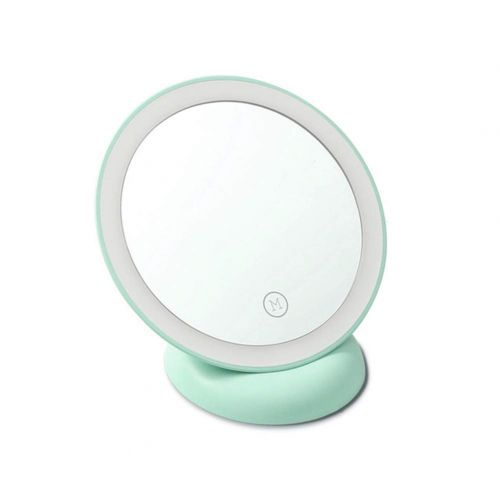  Gyswshh Makeup Cosmetic Mirror,360 Rotation LED Compact Desk Reading Lamp Night Light Green