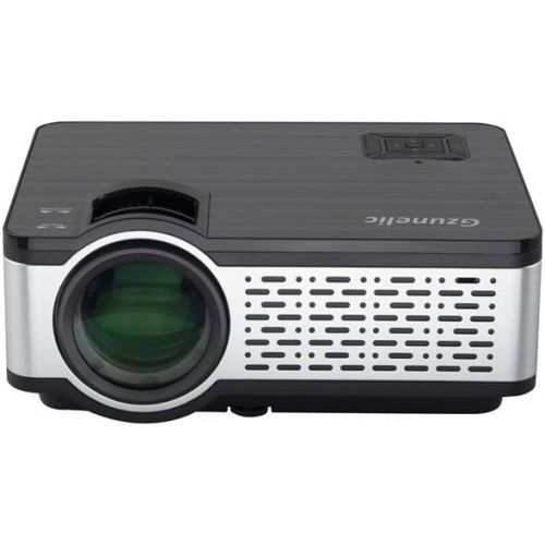  Mini Portable Projector, Gzunelic 5500 Lumens LED LCD proyector Native 1280 x 800 Support 1080P HD Video Built in HiFi Speakers with HDMI USB AV VGA Audio Interfaces Ideal for Home