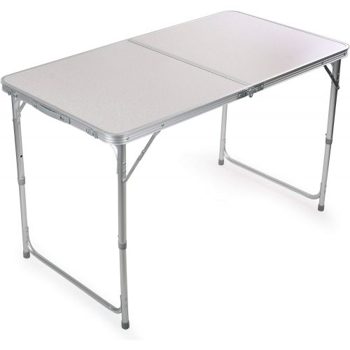  H&B Luxuries Portable Height Adjustable Aluminum Folding Camping Table with Carry Handle FT-ACFT1