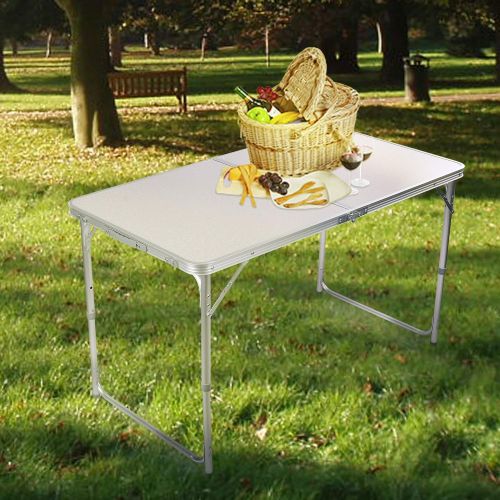  H&B Luxuries Portable Height Adjustable Aluminum Folding Camping Table with Carry Handle FT-ACFT1