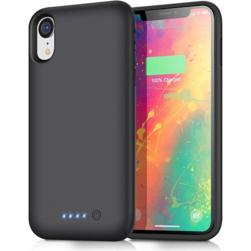  [아마존베스트]HHETP Battery Case for iPhone XR Upgraded【6800mAh】 Portable Rechargeable Charger Case for iPhone XR Extended Battery Pack for iPhone XR Protective Charging Case Backup Cover(6.1 inch) -