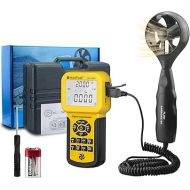 HOLDPEAK HVAC Anemometer Handheld, CFM Airflow Wind Speed Meter 100MPH, Air Flow Velocity Meter Tester Gauge with Temperature, MAX/MIN/AVG, Backlight, Memory Functions, HP-846A