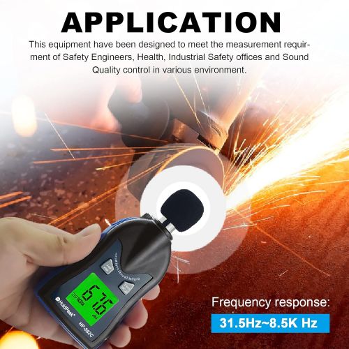  [아마존베스트]H HOLDPEAK HOLDPEAK 882C Decibel Meter,Digital Sound Level Meter 30-130dBA,Noise Volume Measuring Instrument Decibel Monitoring Tester,Max/Min Hold Data,Sensor LCD Backlight Display(Battery I