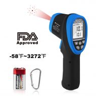 H HOLDPEAK HOLDPEAK 1800 Digital Laser Pyrometer Infrared Thermometer High Temp Gun -58℉~3272℉,Non-Contact IR Thermometer with D:S=50:1,Emissivity Adjustable,Max/Min and Backlit for Casting G
