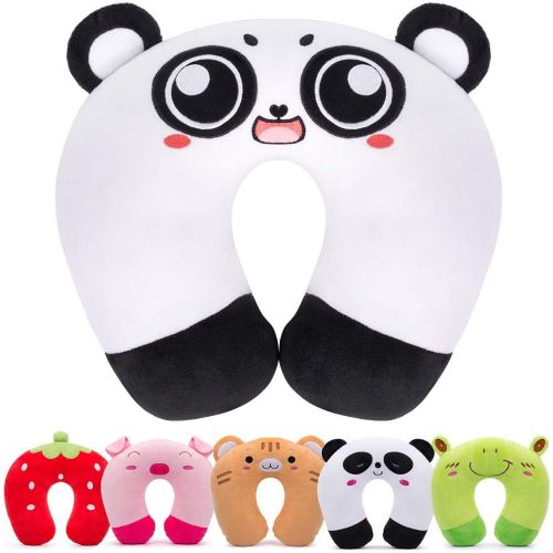  [아마존베스트]H HOMEWINS Travell Pillow for Kids Toddlers-Soft Neck Head Chin Support Pillow,Cute Animal,Comfortable in Any Sitting Position for Airplane,Car,Train,Machine Washable,Children Gift