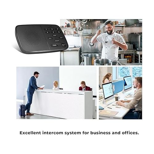  Hosmart Intercoms Wireless for Home, Full Duplex Wireless Intercom System for Business, Room to Room Intercom Two Way Real-time Intercom with 1200 Feet Range (3 Stations)