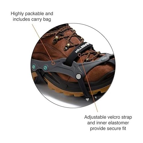  Hillsound FlexSteps Crampon, Lightweight Ice Cleat Traction for Snow & Light Trail Hiking