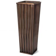 H Potter Tall Outdoor Indoor Planter Patio Deck Flower Ribbed Garden Planters Antique Copper Finish (Large)