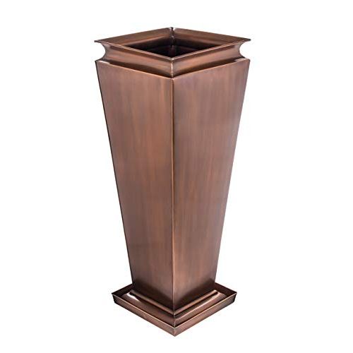  H Potter Tall Outdoor Planter Copper Large Flower Pots Indoor for Patio Balcony Garden Deck Front Porch Entryway