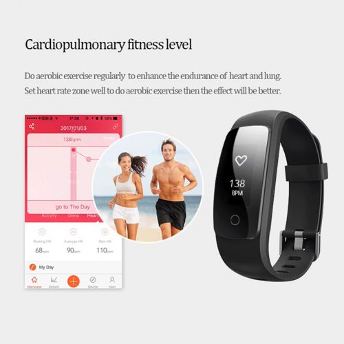  H-COME Fitness Tracker, H-Come 107Plus HR watches,IP67 Waterproof Touch screen Bluetooth Activity Tracker-Support Heart Rate Monitor/14 Sports Mode / Breathing Guidance/AAP: VeryFitPro/AN