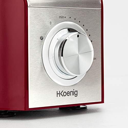  H.Koenig MX18 Multifunctional Food Processor, 800 Watt, Red