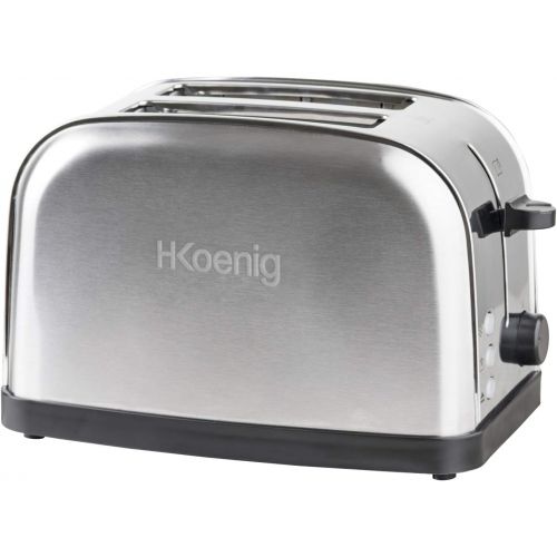  H.Koenig TOS7 Toaster / 2 Scheiben / 6 Braunungsstufen / 850 W / Edelstahl / silber