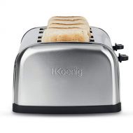 H.Koenig TOS14 Toaster / 4 Scheiben / 1700 W / 6 Braunungsstufen / Kruemelschublade / Edelstahl / silber