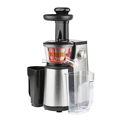  H.Koenig GSX12 Entsafter / Slow juicer / 1 L Fassungsvermoegen / 400 W / Tropfstopsystem / mit Tresterbehalter / Edelstahl / schwarz