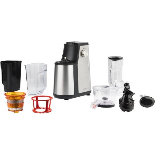  H.Koenig GSX18 Entsafter / Slow juicer / 1 L Fassungsvermoegen / 400 W / Tropfstopsystem / mit Tresterbehalter / Edelstahl / schwarz