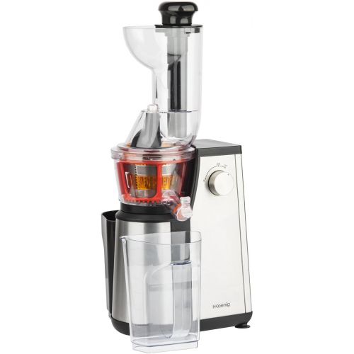  H.Koenig GSX18 Entsafter / Slow juicer / 1 L Fassungsvermoegen / 400 W / Tropfstopsystem / mit Tresterbehalter / Edelstahl / schwarz